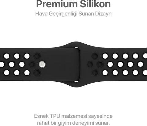 Samsung Ve Huawei Uyumlu 20 Mm Nike Spor Kordon Siyah