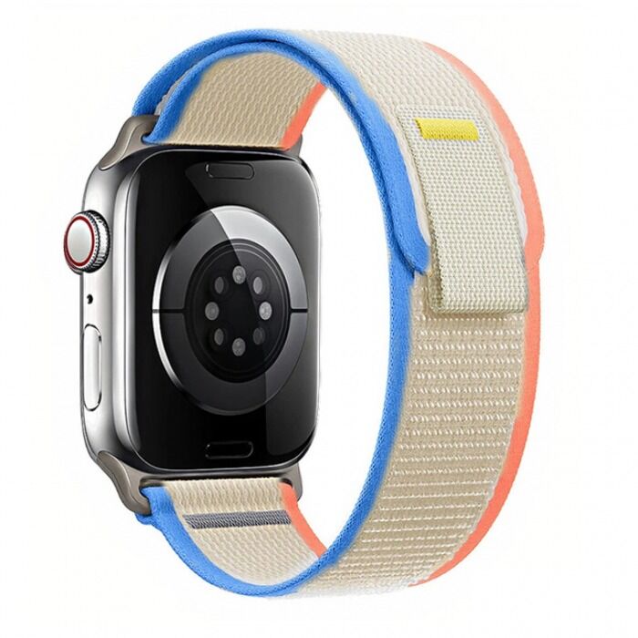 Apple Watch Uyumlu Trail Kumaş Kordon Krem Lacivert