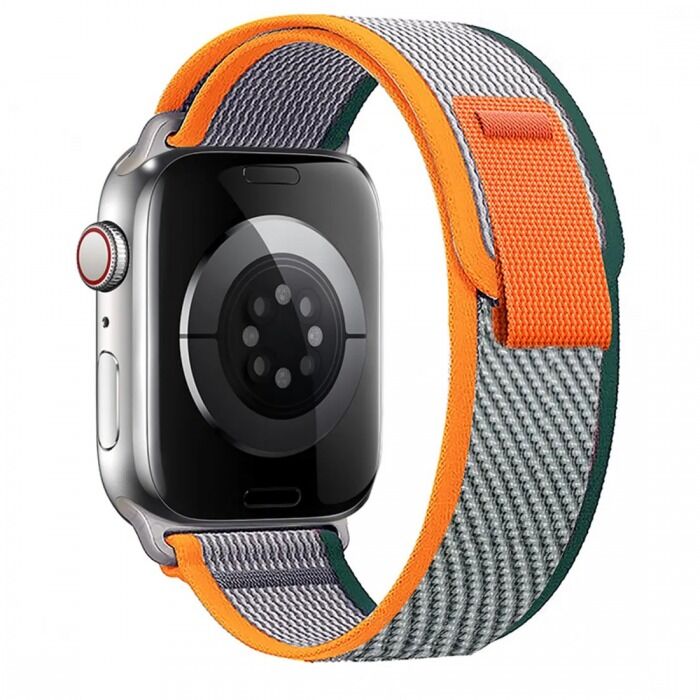 Apple Watch Uyumlu Trail Kumaş Kordon Krem Turuncu