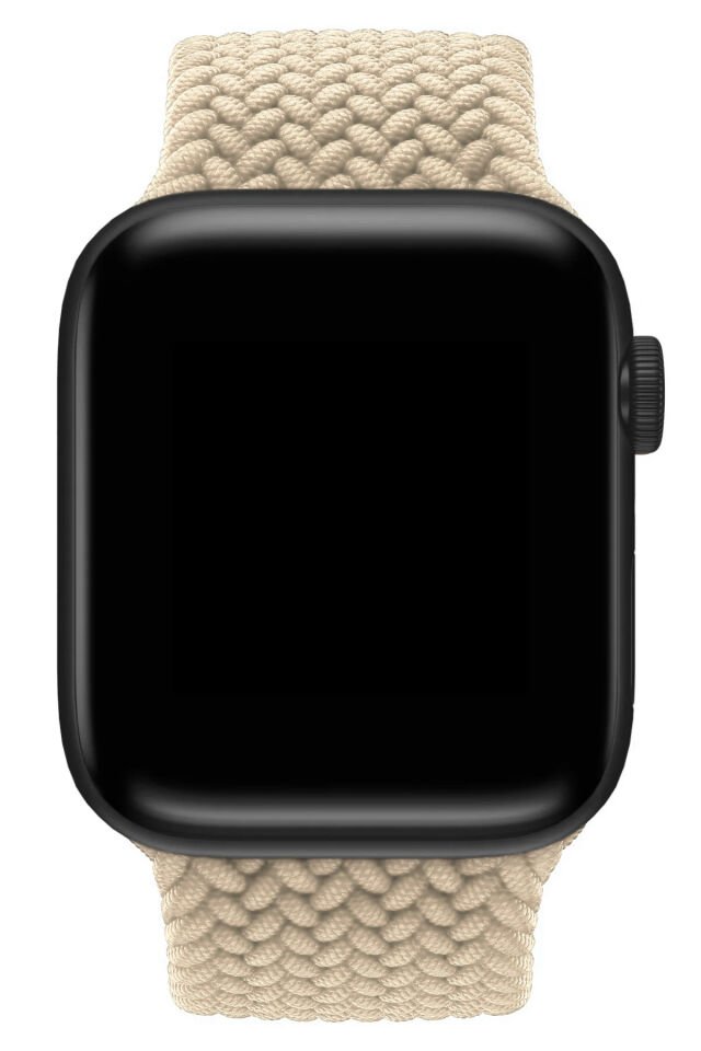 Apple Watch Uyumlu Örgü Kumaş Kordon Krem