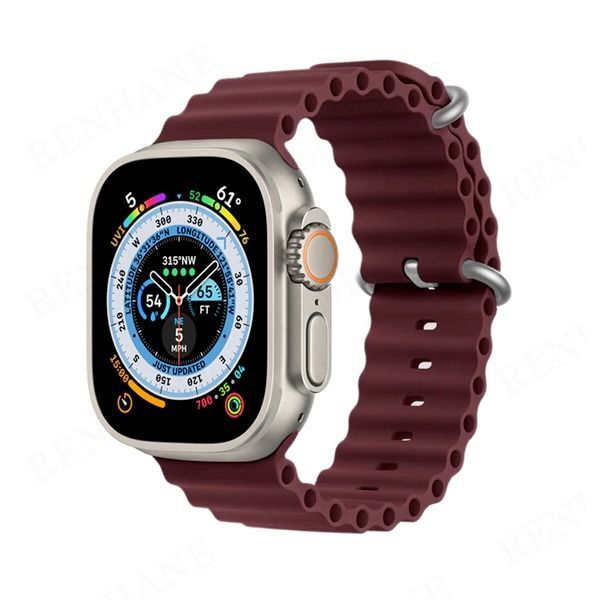 Apple Watch Uyumlu Ocean Silikon Kordon Bordo