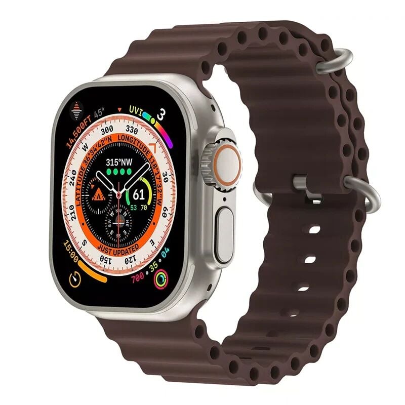 Apple Watch Uyumlu Ocean Silikon Kordon Kahverengi