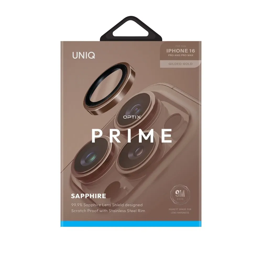 Uniq Optix Çelik Çerçeveli Sapphire Kamera Lens Koruyucu - Çöl Titanyum