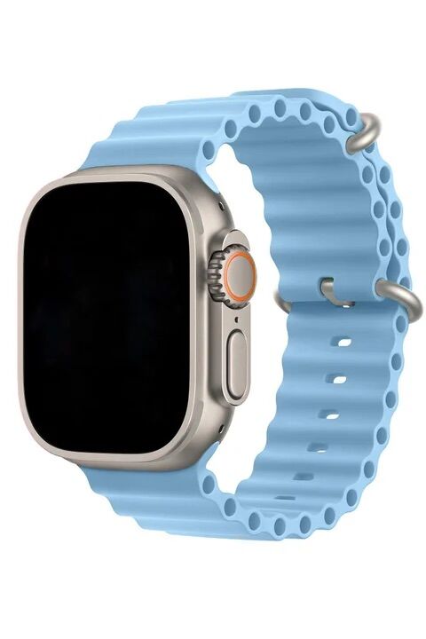 Apple Watch Uyumlu Ocean Silikon Kordon Açık MAvi