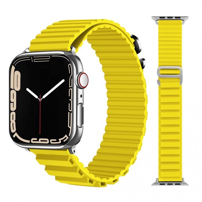 Apple Watch Uyumlu Silikon Alpine Kordon Sarı