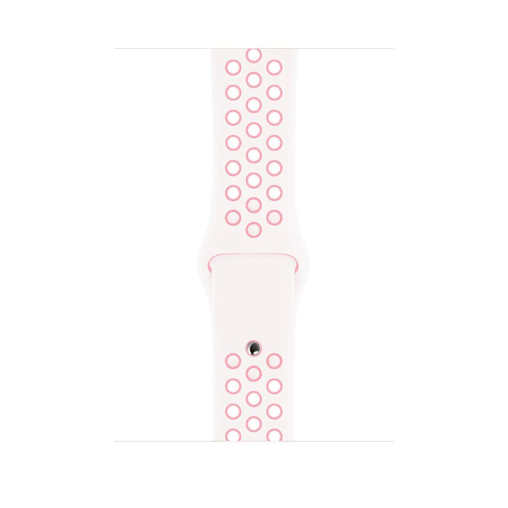 Apple Watch Uyumlu Nike Spor Loop Delikli Kordon Beyaz Pembe