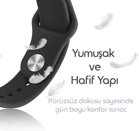 Huawei Ve Samsung Uyumlu 22 Mm Spor Silikon Kordon Mavi Açık