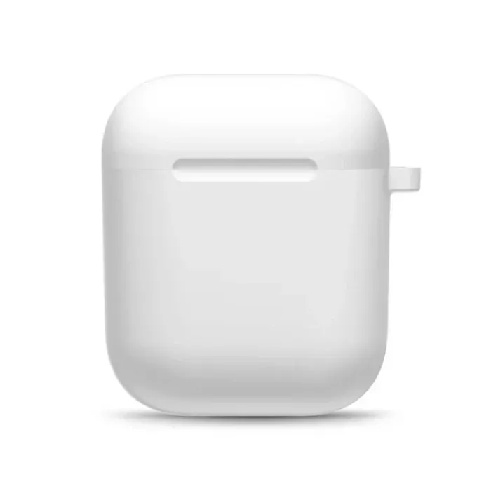 Apple Airpods 2.Nesil Uyumlu Silikon Kılıf İçi Süet Ultra Koruma Kılıfı - Beyaz