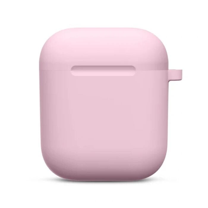 Apple Airpods 2.Nesil Uyumlu Silikon Kılıf İçi Süet Ultra Koruma Kılıfı - Siyah Pembe