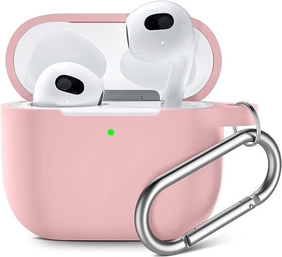 Apple Airpods 3.Nesil Uyumlu Silikon Kılıf İçi Süet Ultra Koruma Kılıfı Açık Pembe