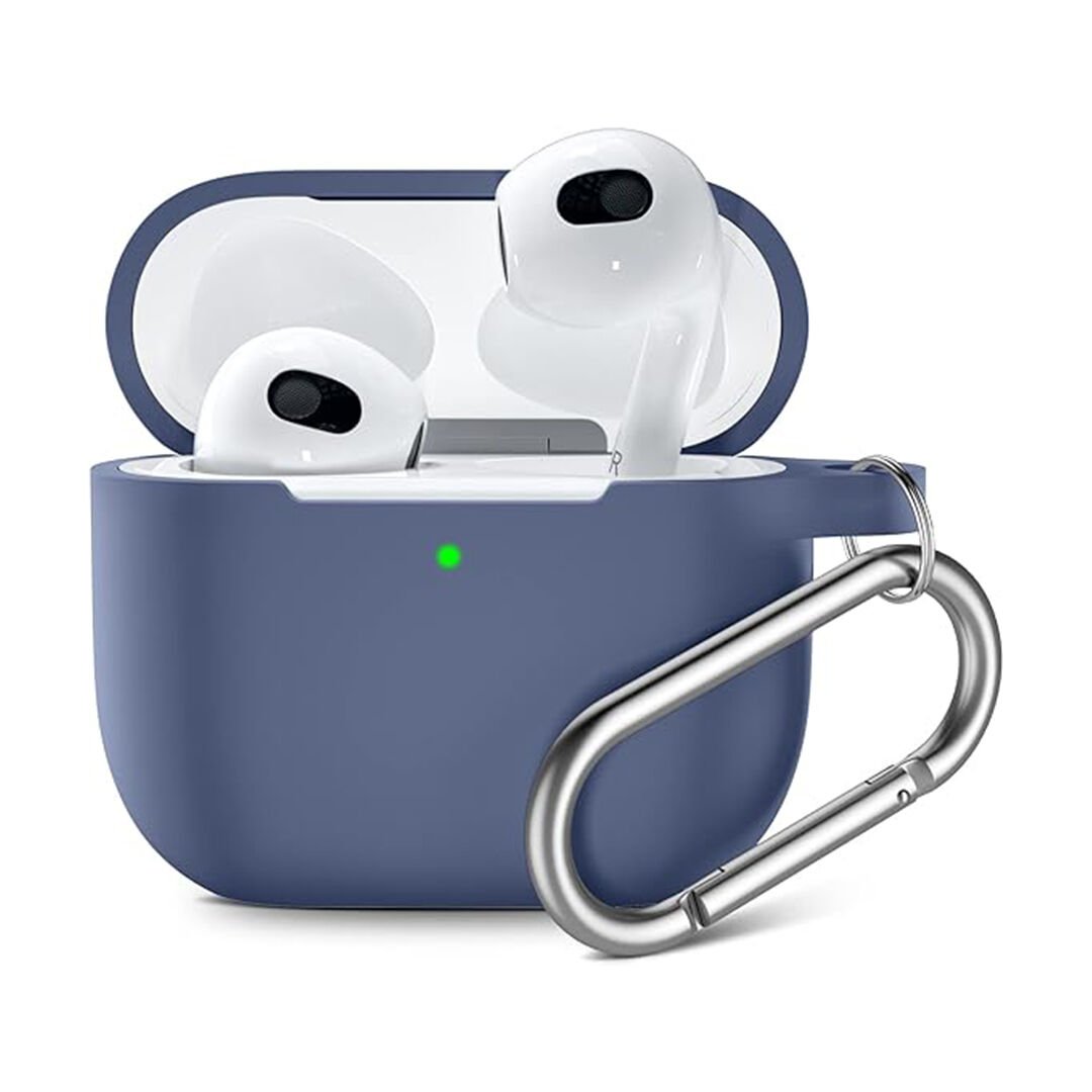 Apple Airpods 3.Nesil Uyumlu Silikon Kılıf İçi Süet Ultra Koruma Kılıfı Mavi