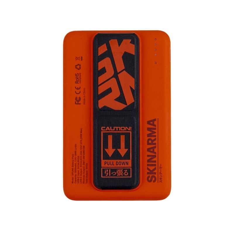 SkinArma Spunk Taşınabilir Wireless Şarj ve PD Hızlı Şarj Özellikli Powerbank 15W 5000mAh Kırmızı