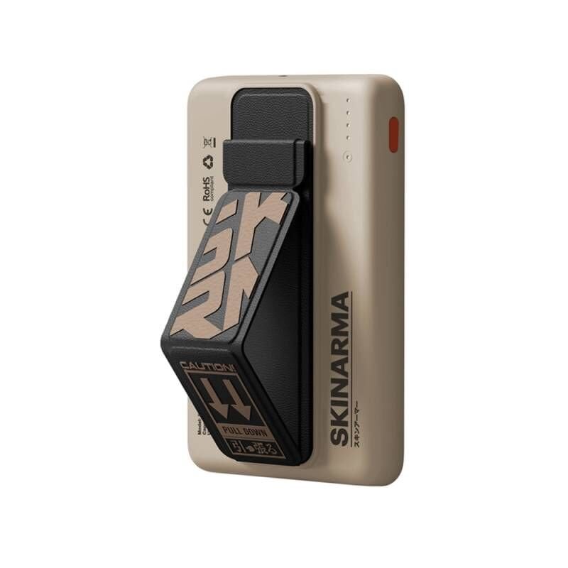 SkinArma Spunk Taşınabilir Wireless Şarj ve PD Hızlı Şarj Özellikli Powerbank 15W 5000mAh Krem