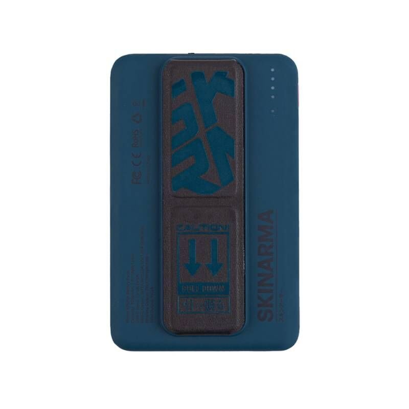 SkinArma Spunk Taşınabilir Wireless Şarj ve PD Hızlı Şarj Özellikli Powerbank 15W 5000mAh Mavi