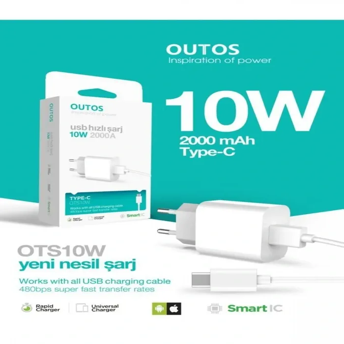 Outos 10w 2000 Mah Type-c Usb Hızlı Şarj Cihazı