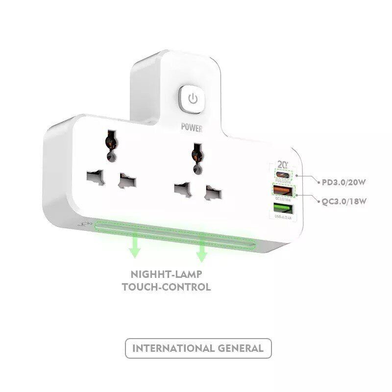 Piili Akım Korumalı Çok Fonksiyonlu Led Işıklı Priz