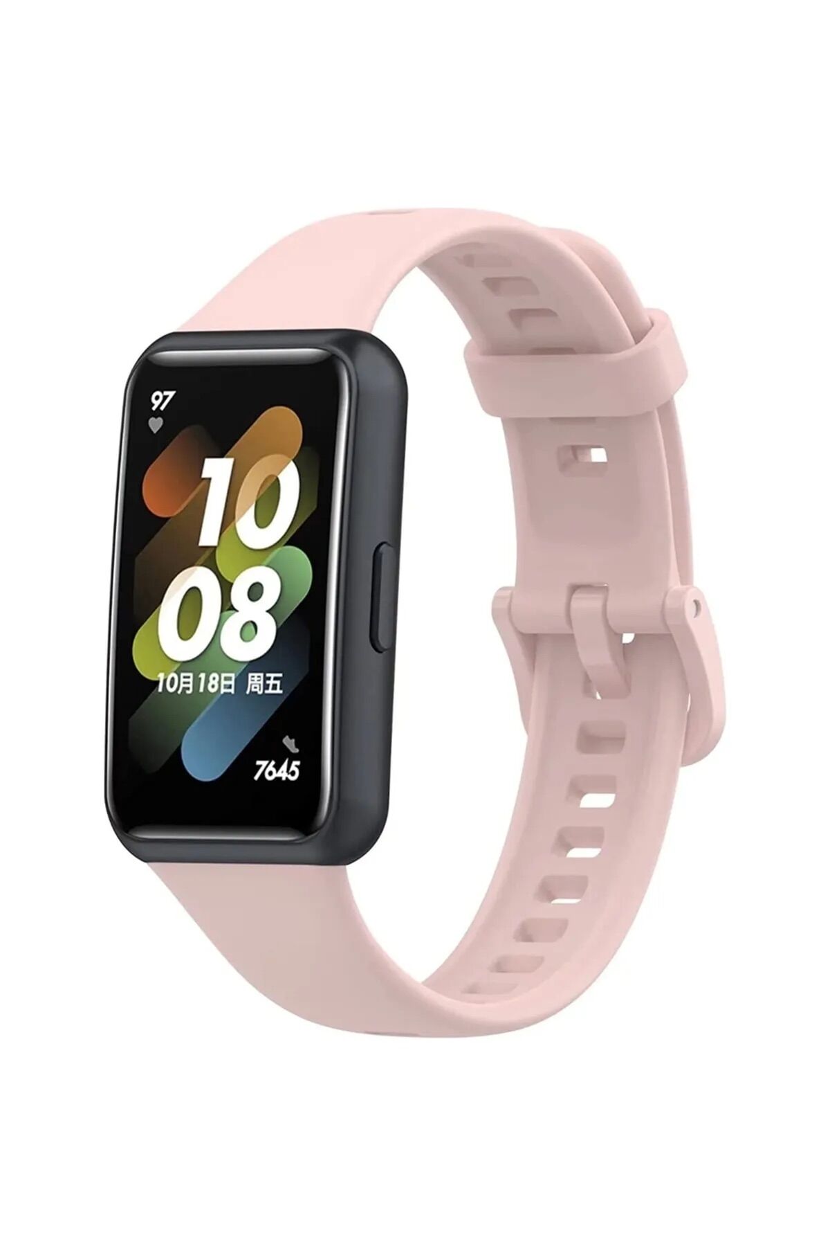 Huawei Band 7 Uyumlu Spor Slikon Kordon Pudra