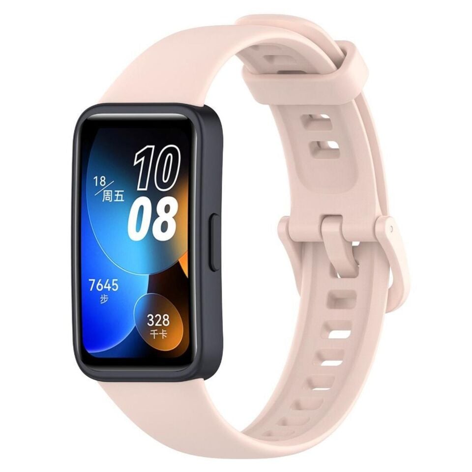 Huawei Band 8 Uyumlu Spor Slikon Kordon Pudra