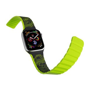 Apple Watch Youngkit Technological Magnetik Tak Çıkar Silikon Strap Kayış Yeşil