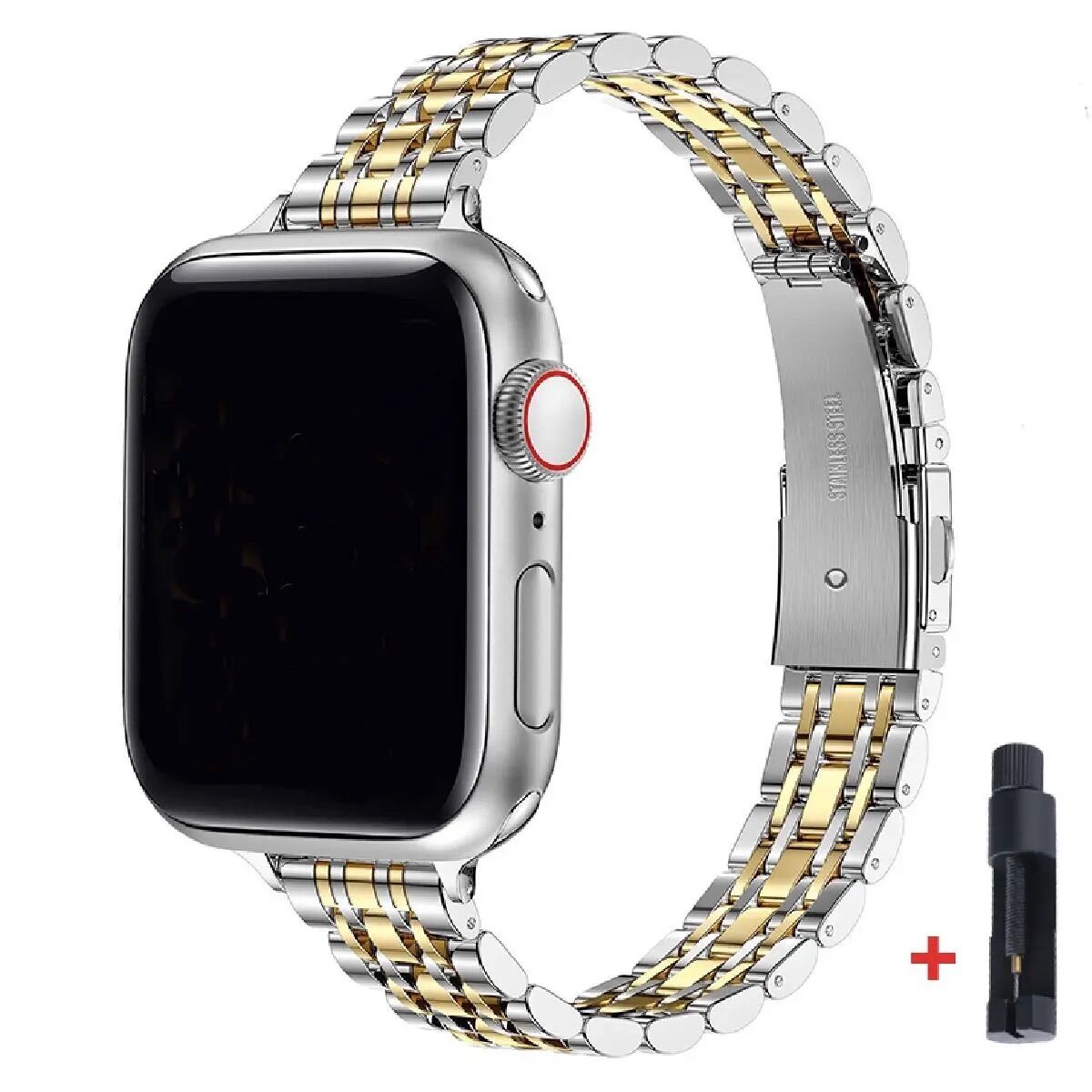 Apple Watch Kordon İnce Tokyo Serisi Gümüş Altın