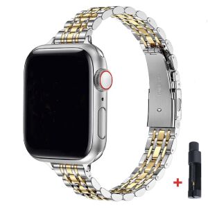 Apple Watch Kordon İnce Tokyo Serisi Gümüş Altın