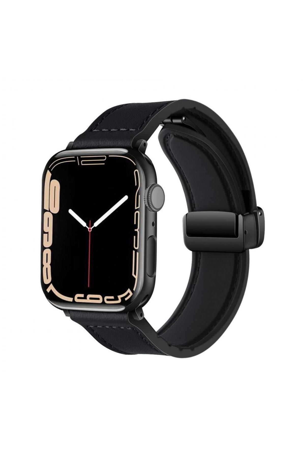 Apple Watch Uyumlu Deri Airy Kordon Siyah