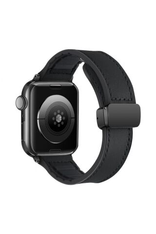 Apple Watch Uyumlu Deri Airy Kordon Siyah