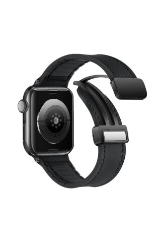 Apple Watch Uyumlu Deri Airy Kordon Siyah