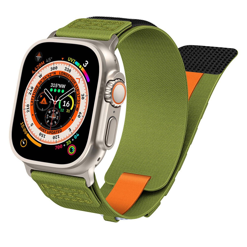 Apple Watch Uyumlu Hasır Nylon Kordon Yeşil