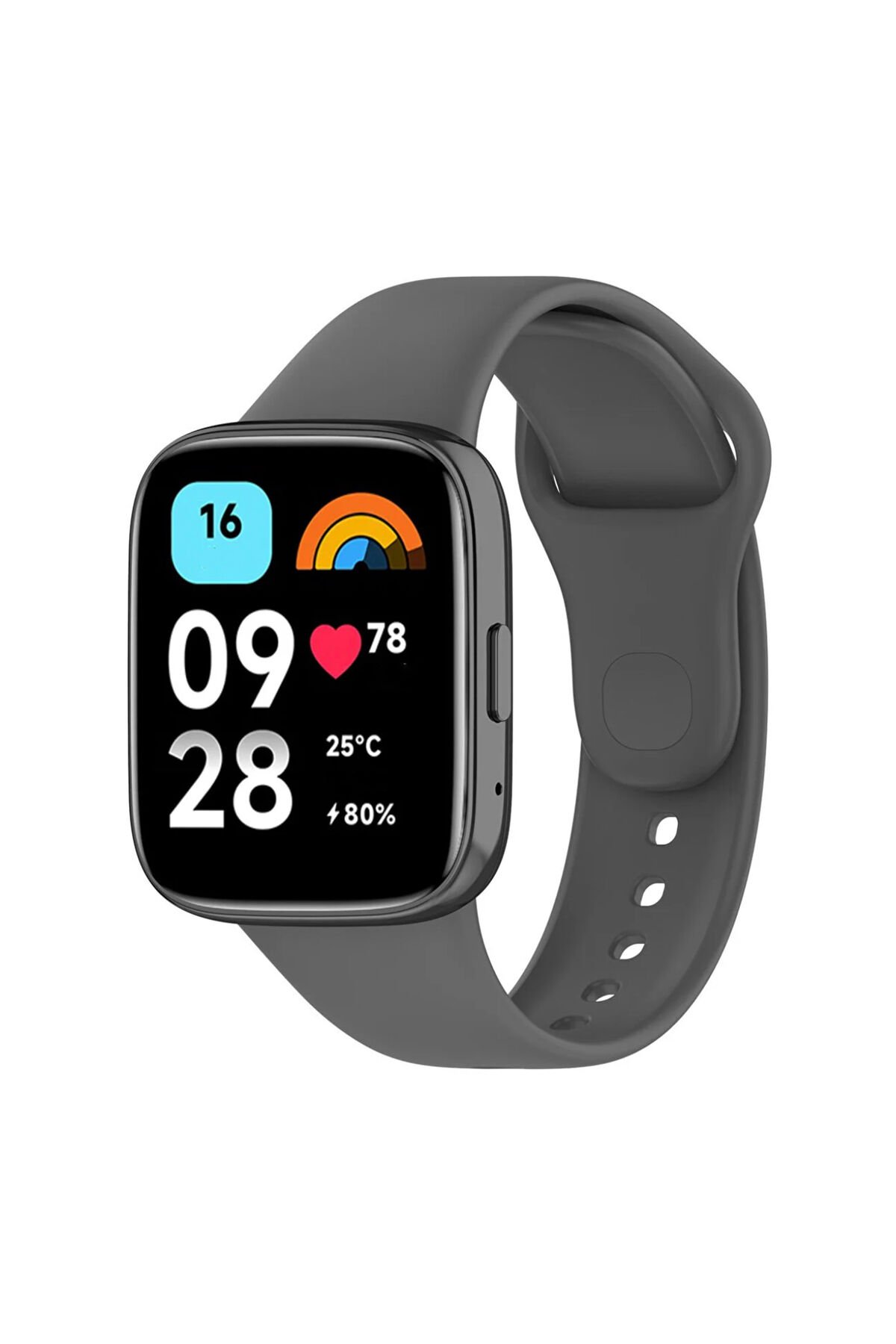 Redmi Watch 3 Active Uyumlu Silikon Kordon Gri