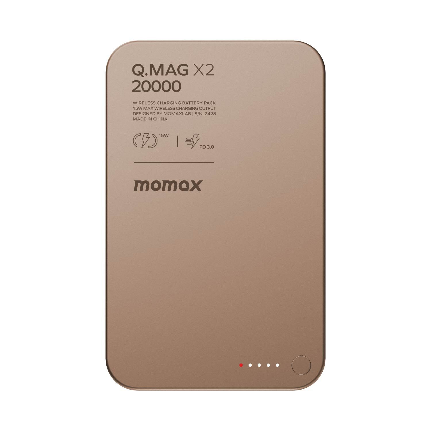 MOMAX IP120D Q.Mag X2 20000mAh Magsafe Wireless Powerbank çöl titanyum