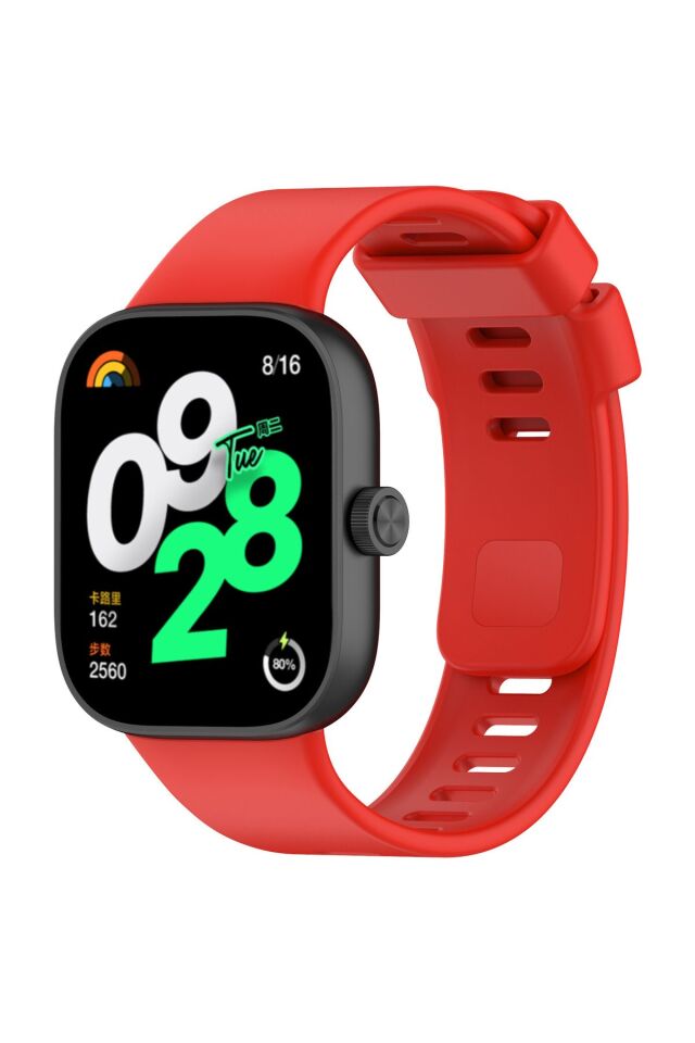 Xiaomi Mi Band 8 Pro - Red mi Watch 4 Uyumlu Spor Slikon Kordon Kırmızı