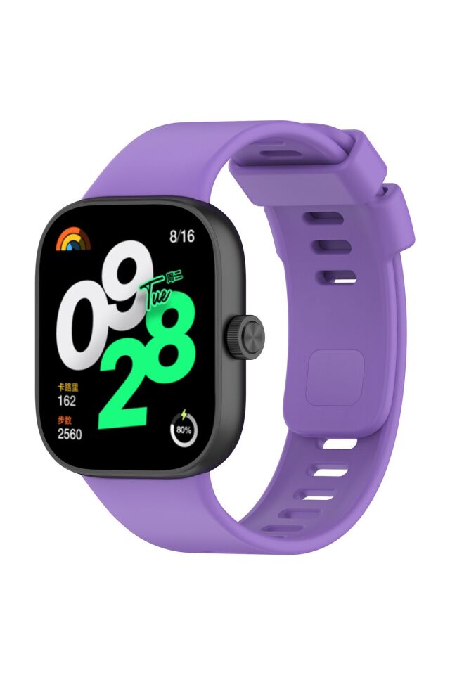 Xiaomi Mi Band 8 Pro - Red mi Watch 4 Uyumlu Spor Slikon Kordon Lila