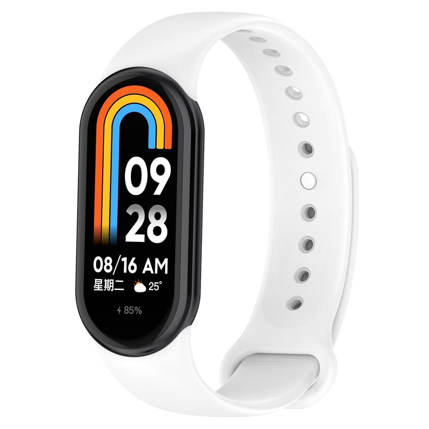 Xiaomi Mi Band 8 Uyumlu Spor Slikon Kordon Beyaz