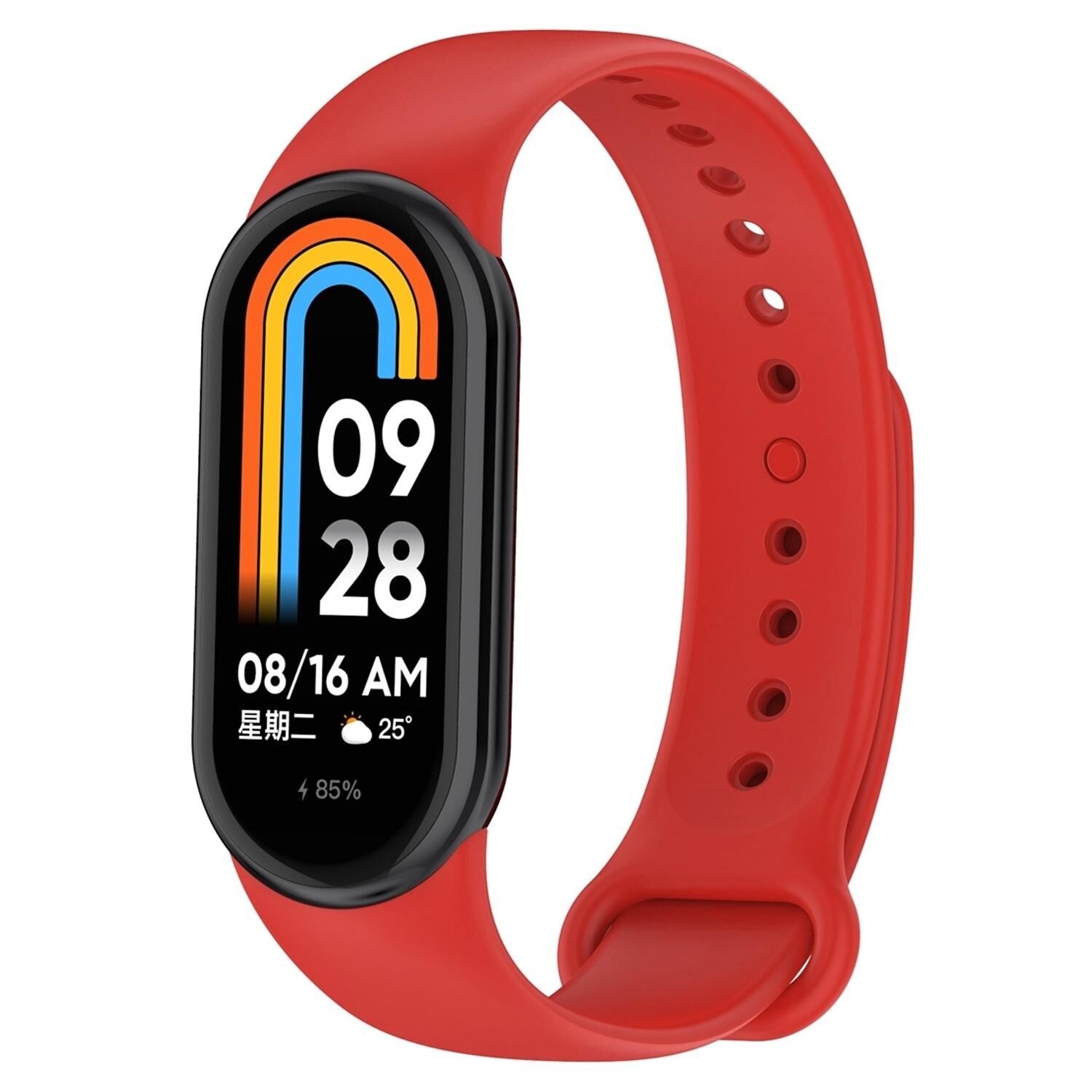 Xiaomi Mi Band 8 Uyumlu Spor Slikon Kordon Kırmızı