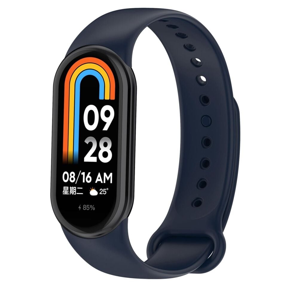 Xiaomi Mi Band 8 Uyumlu Spor Slikon Kordon Lacivert