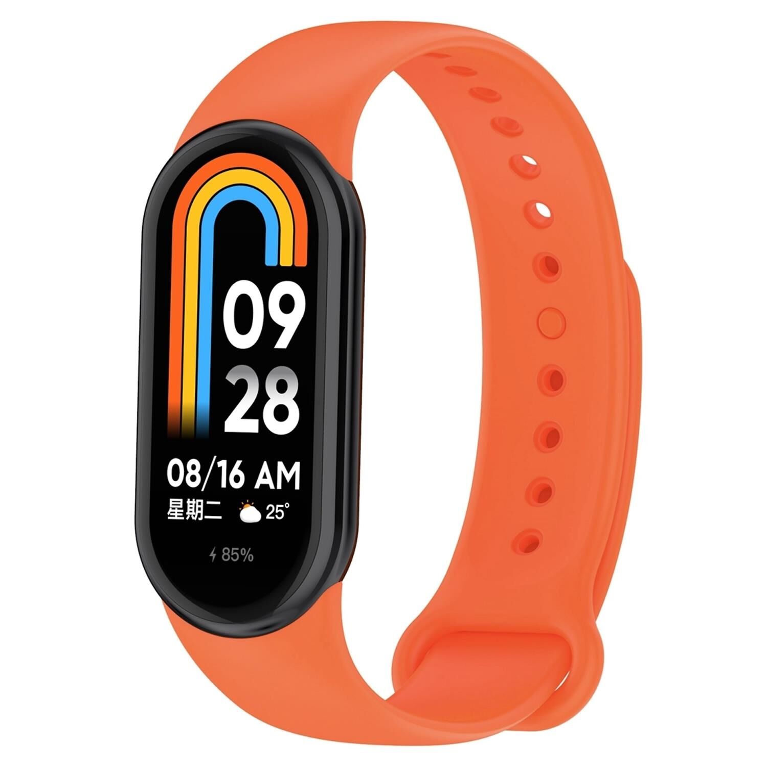 Xiaomi Mi Band 8 Uyumlu Spor Slikon Kordon Turuncu