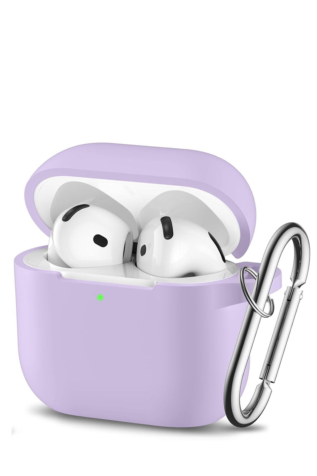 Apple Airpods 4. Nesil Uyumlu Silikon Kılıf İçi Süet Ultra Koruma Kılıfı Lila