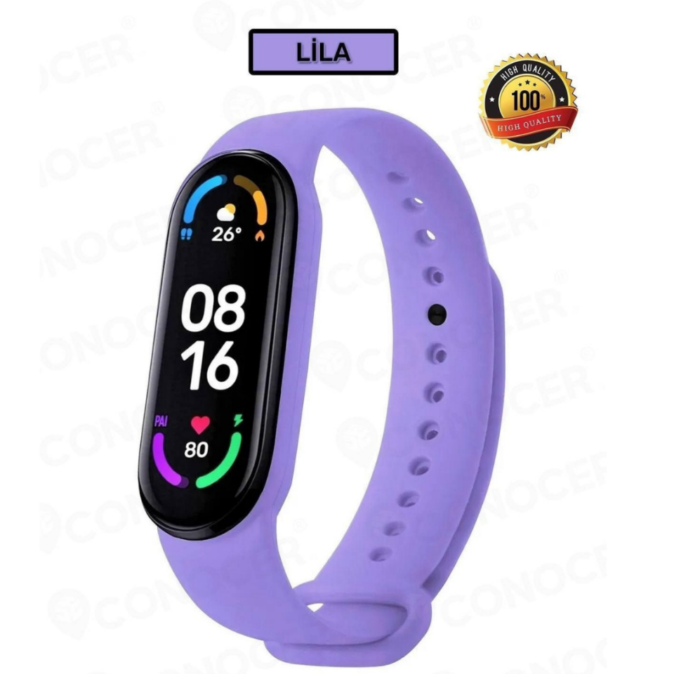 Xiaomi Mi band Serisi Silikon Kordon Lila