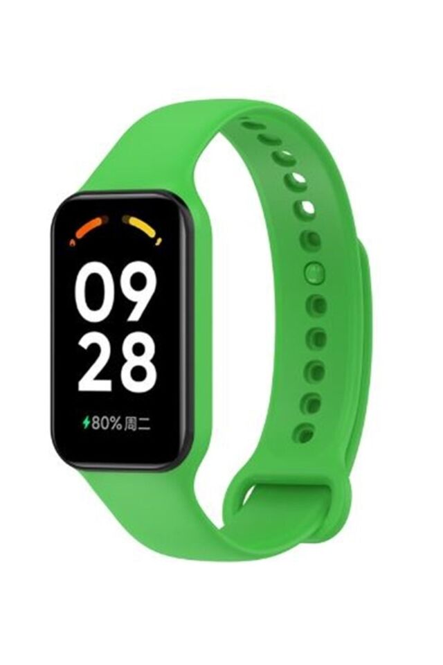 Xiaomi Smart Band 8 Active - Redmi Band 2 Uyumlu Spor Slikon Kordon Açık Yeşil