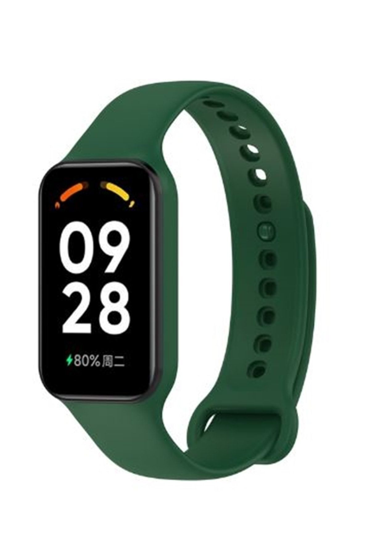 Xiaomi Smart Band 8 Active - Redmi Band 2 Uyumlu Spor Slikon Kordon Koyu Yeşil