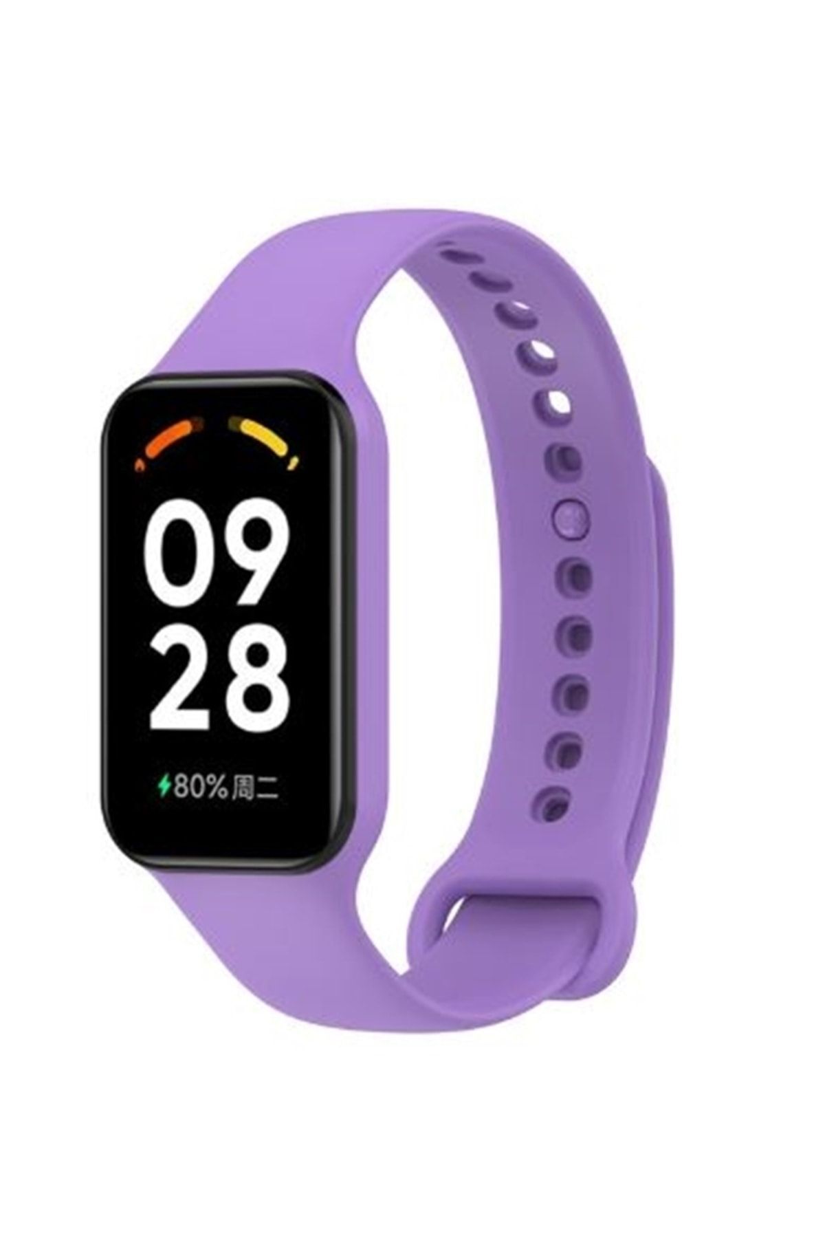 Xiaomi Smart Band 8 Active - Redmi Band 2 Uyumlu Spor Slikon Kordon Lila