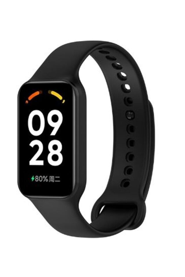 Xiaomi Smart Band 8 Active - Redmi Band 2 Uyumlu Spor Slikon Kordon Siyah