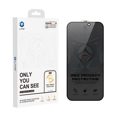 Lito D+ Ultra 360° Privacy Full Glass  Ekran Koruyucu 13 pro max - 14 Plus