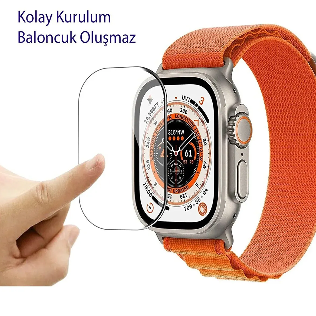 Apple Watch Ultra 49 mm Uyumlu Seramik Nano Cam Ekran Koruyucu Süper Kaliteli